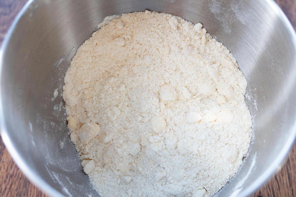 Cut the butter into the flour