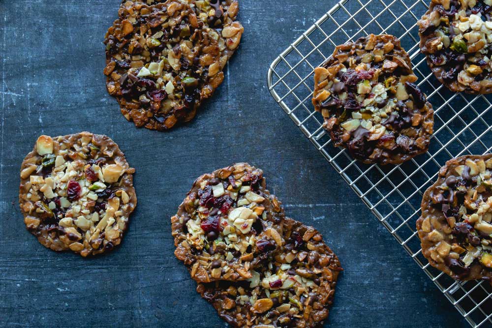 pistachio cranberry florentine biscuits