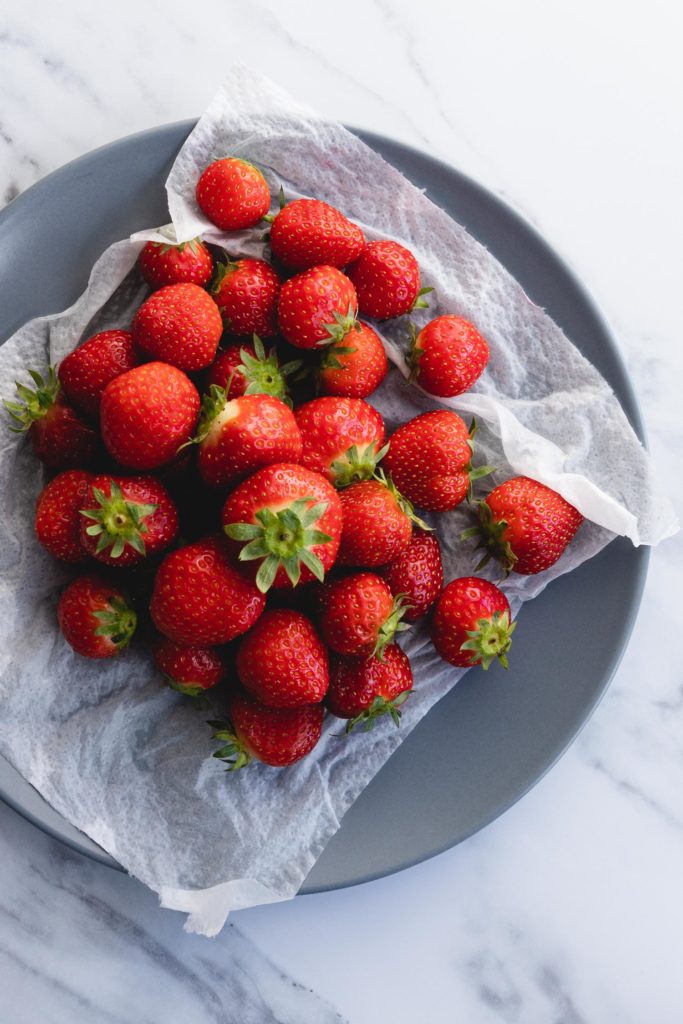 plate of fresh strawberries