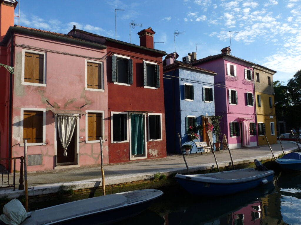 colorful houses on the island of Burano in Venice