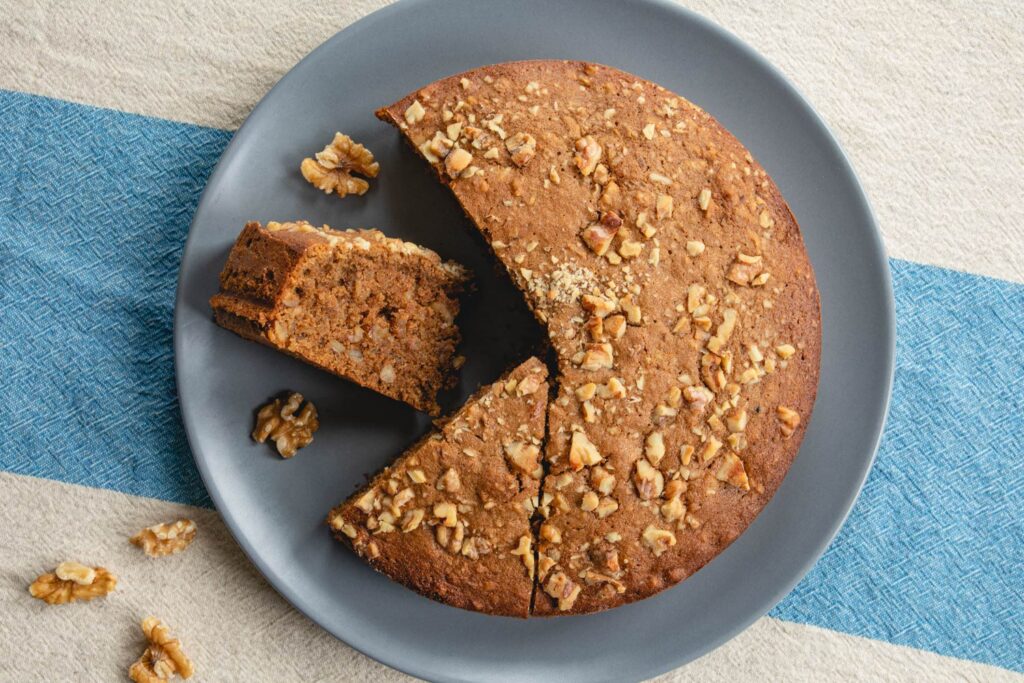 rustic coffee walnut cake