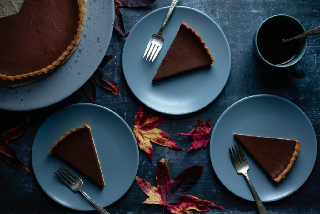 slices of french chocolate tart