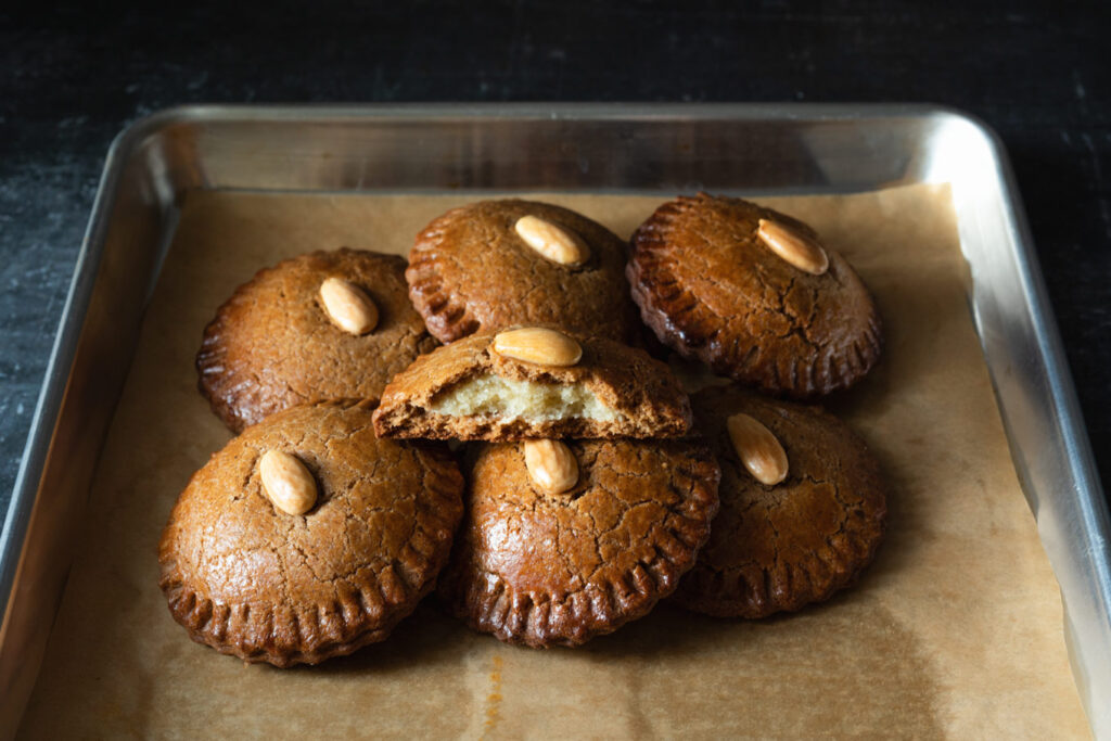 Dutch gevulde speculaas almond filled spice cookies