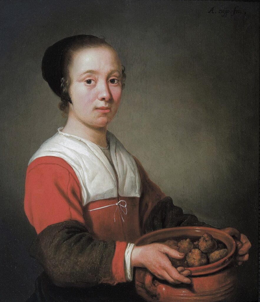 Meid met oliebollen painting Aelbert Cuyp