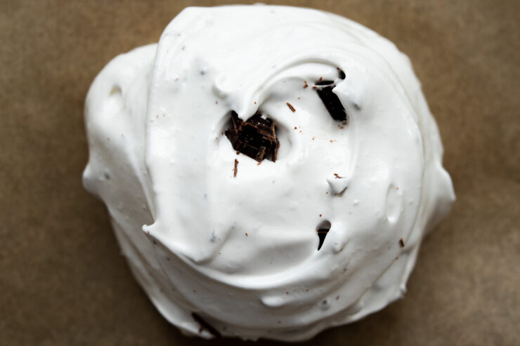 french meringue with chocolate chips