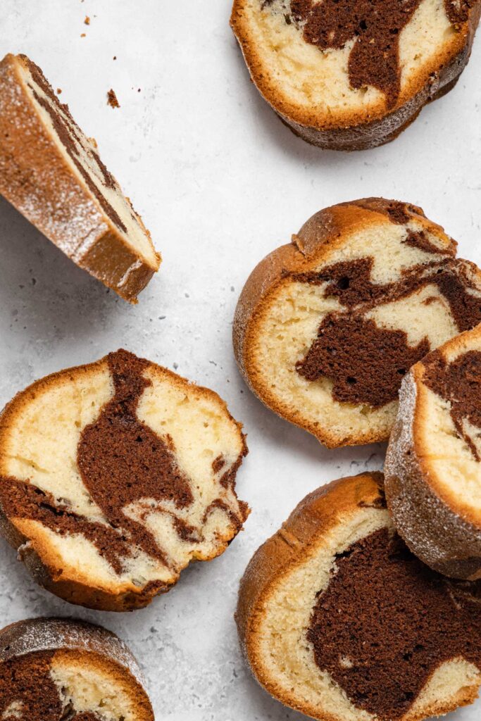 slices of marble cake