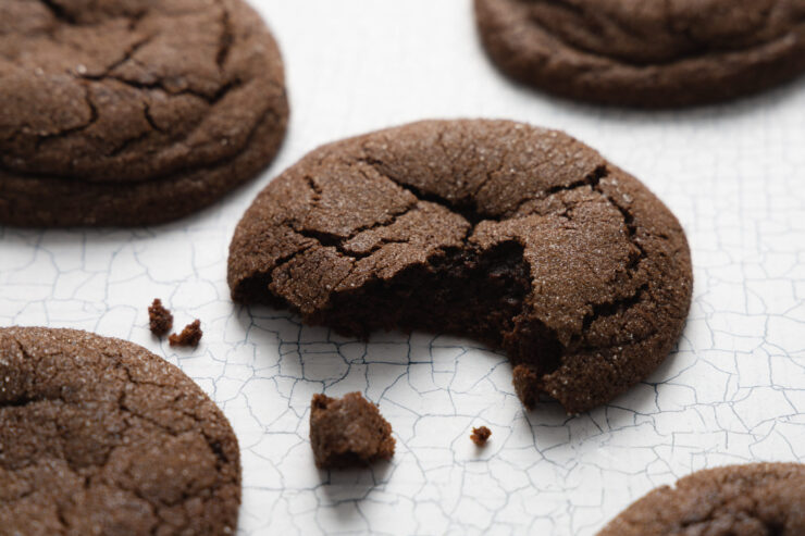 chocolate buckwheat cookies on a white background