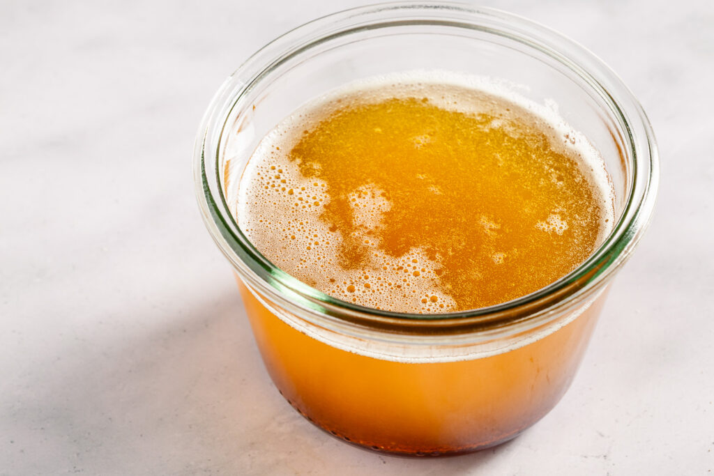Brown butter in a glass jar